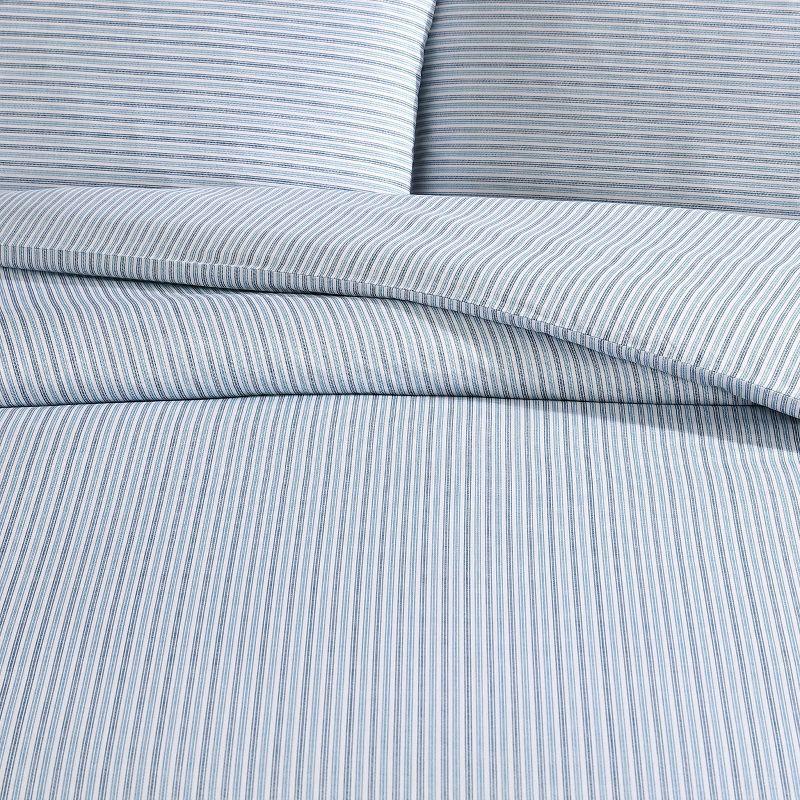 Eddie Bauer Ticking Stripe Duvet Set Navy Blue