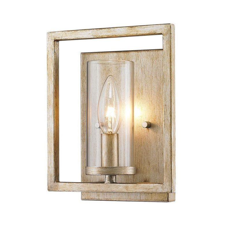 Golden Lighting Marco 1-Light Wall Sconce in Matte Black with Clear Glass