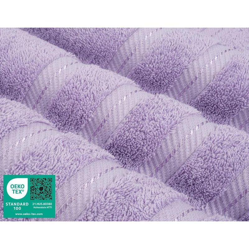 American Soft Linen 6 Piece Towel Set, 100% Cotton Bath Towels for Bathroom, Lilac
