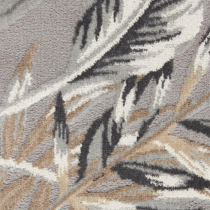 Pompeii Tropical Palms 8' x 10' Gray Synthetic Area Rug