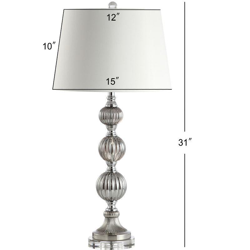 Vivienne 31" Silver Triple Sphere Table Lamp with Silk Shade