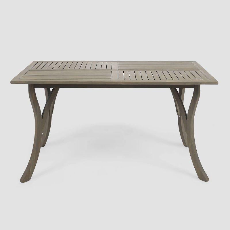 Hermosa Rectangular Gray Acacia Wood Outdoor Dining Table