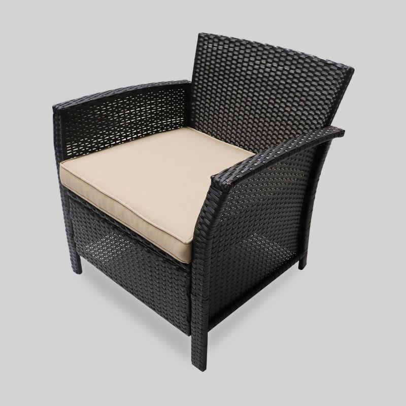 St Lucia 2pc Wicker Club Chairs: Cushioned, Weather-Resistant - Christopher Knight Home