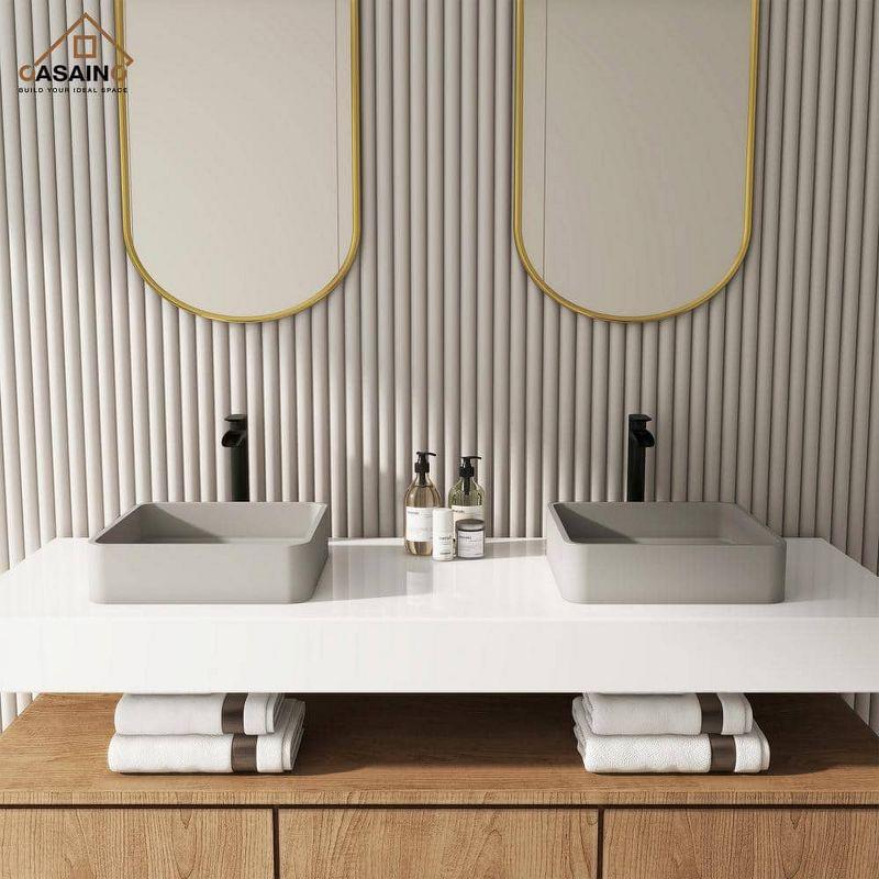 CASAINC CASAINC Maple 15.35'' Concrete Square Bathroom Sink CA-VS1020-TC