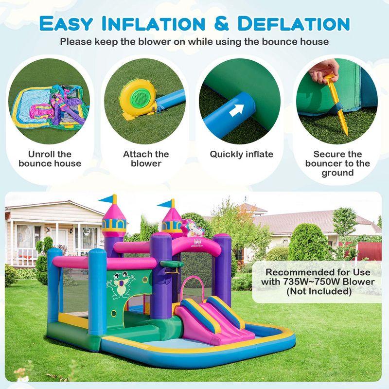 Costway 6-in-1 Kids Inflatable Bounce House with Slide Jumping Area Ball Pit Pools Castle