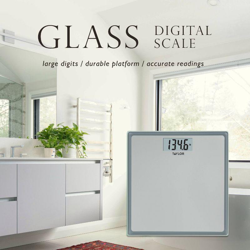 Digital Glass Bathroom Scale Gray/Silver - Taylor