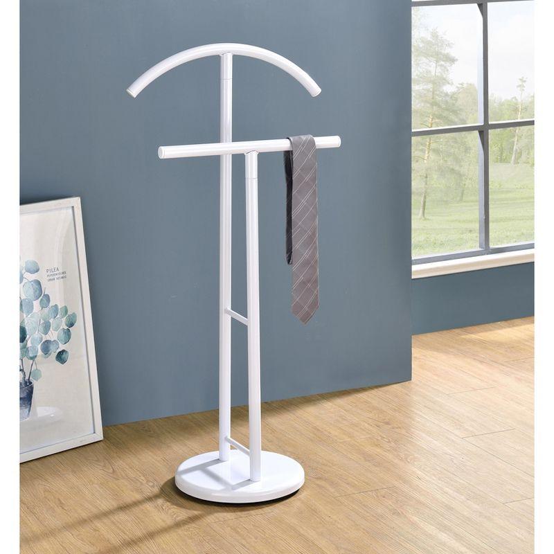 Meadut White Metal Suit Wardrobe Valet Stand