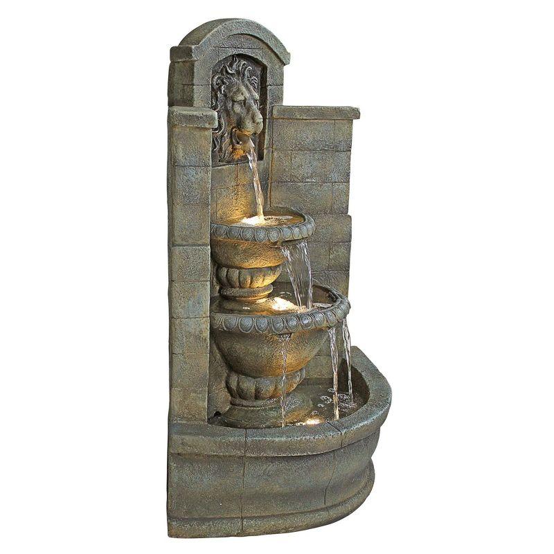 Astoria Grand Saint Remy Lion Corner Fountain with LED Lights