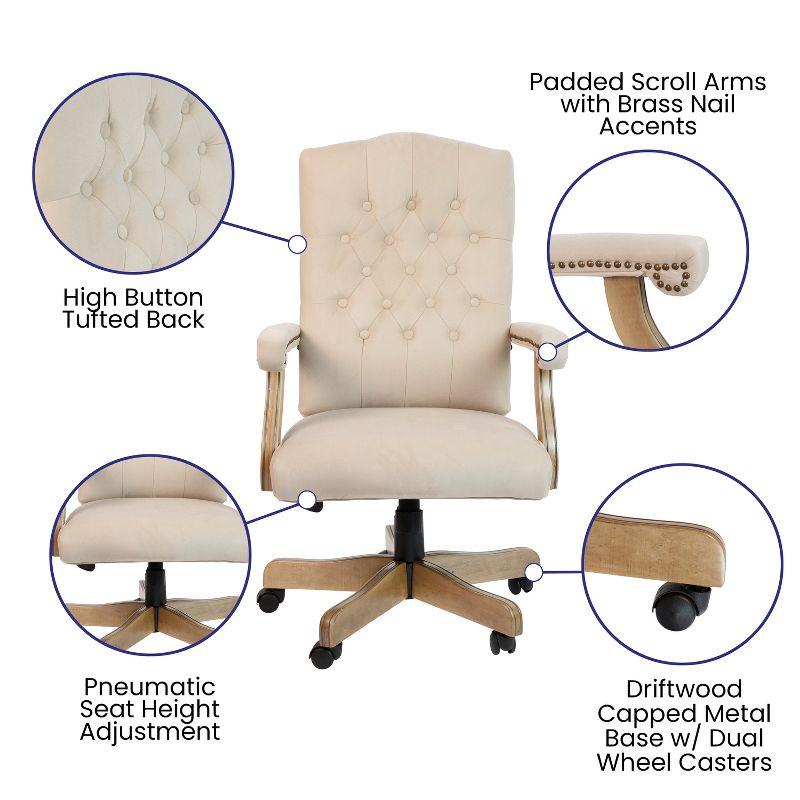 Flash Furniture Martha Washington Executive Swivel Office Chair with Arms