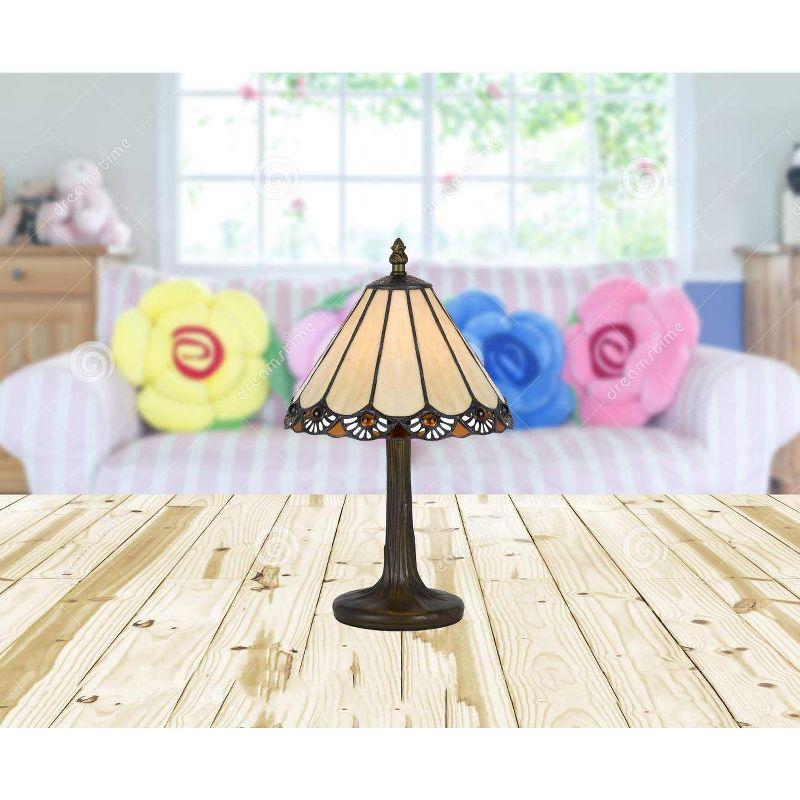 Cal Lighting 40W Tiffany Ac Lp W/Zinc Cast Base - Antique Brass