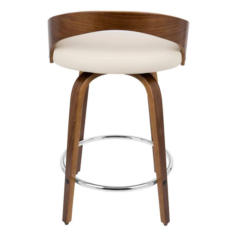 Cream Swivel Wood Counter Height Barstool Set