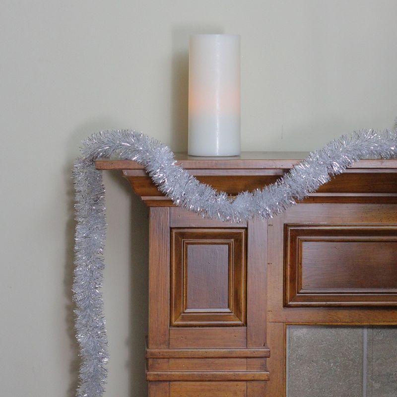 12' x 2.25" Shiny Silver Snowblush Christmas Garland - Unlit