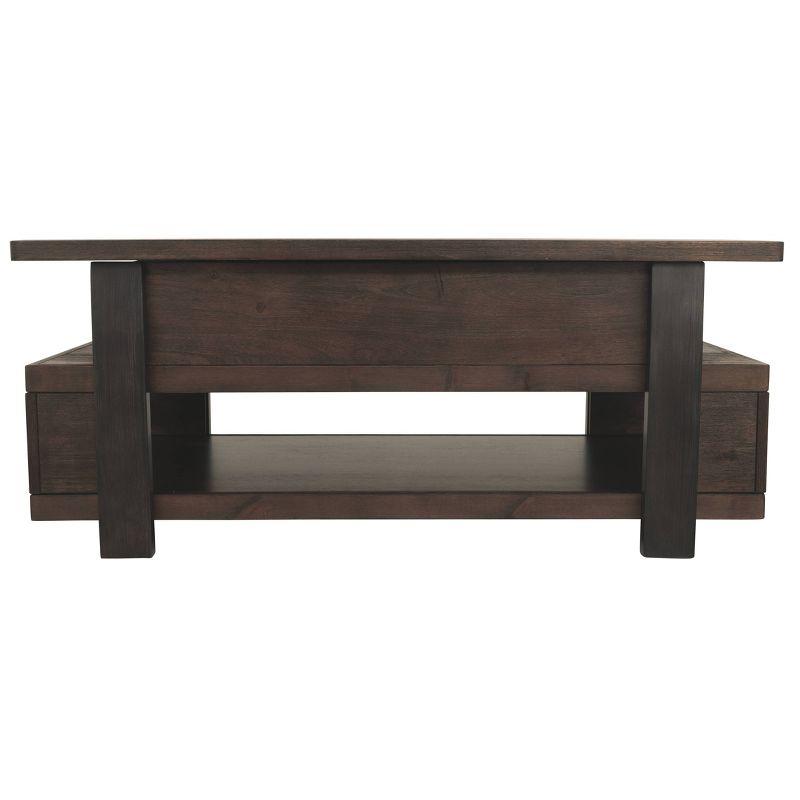 Vailbry Lift Top Cocktail Table Brown - Signature Design by Ashley: UPC 024052498875, Open Shelf, Faux Metal Legs