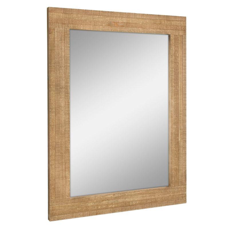 Rustic Brown Rectangular Natural Wood Wall Mirror