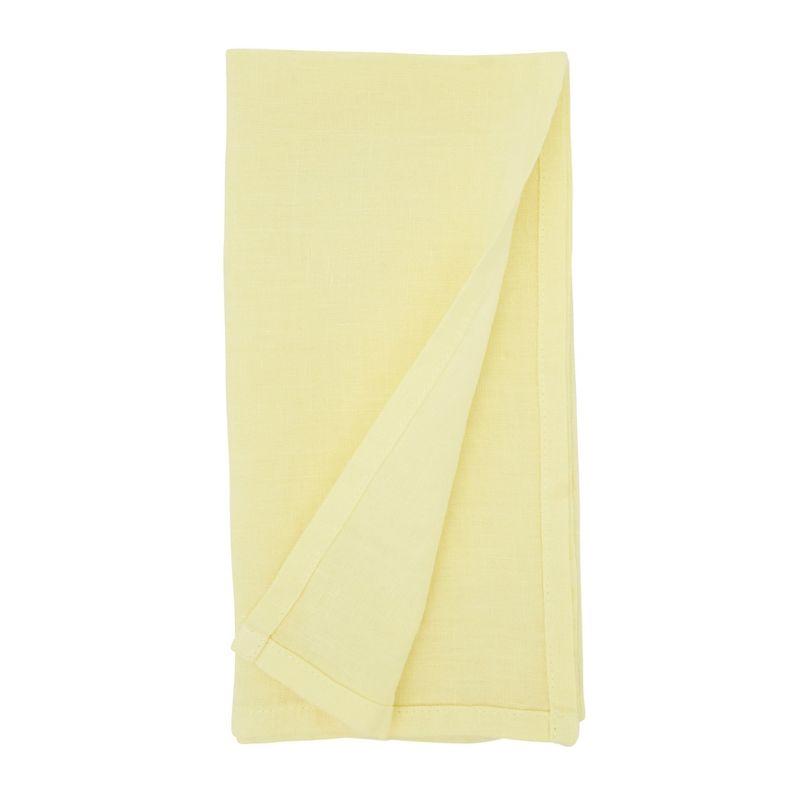 Saro Lifestyle Classic Pure 100% Linen Table Napkin (Set of 4), 20", Yellow