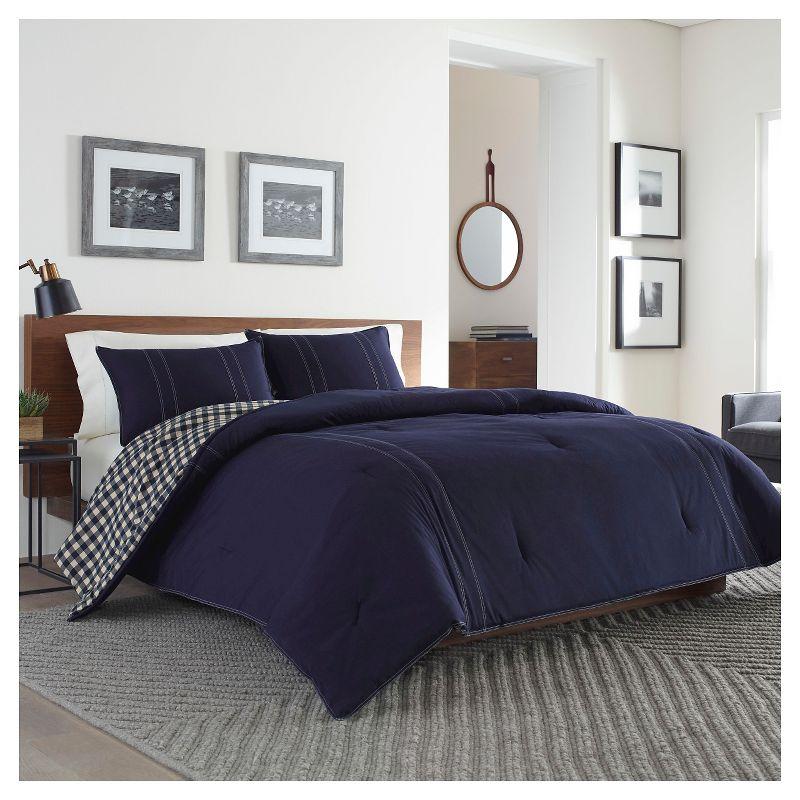 Eddie Bauer Portage Lewis Eddie Bauer Navy Cotton Reversible Comforter Set