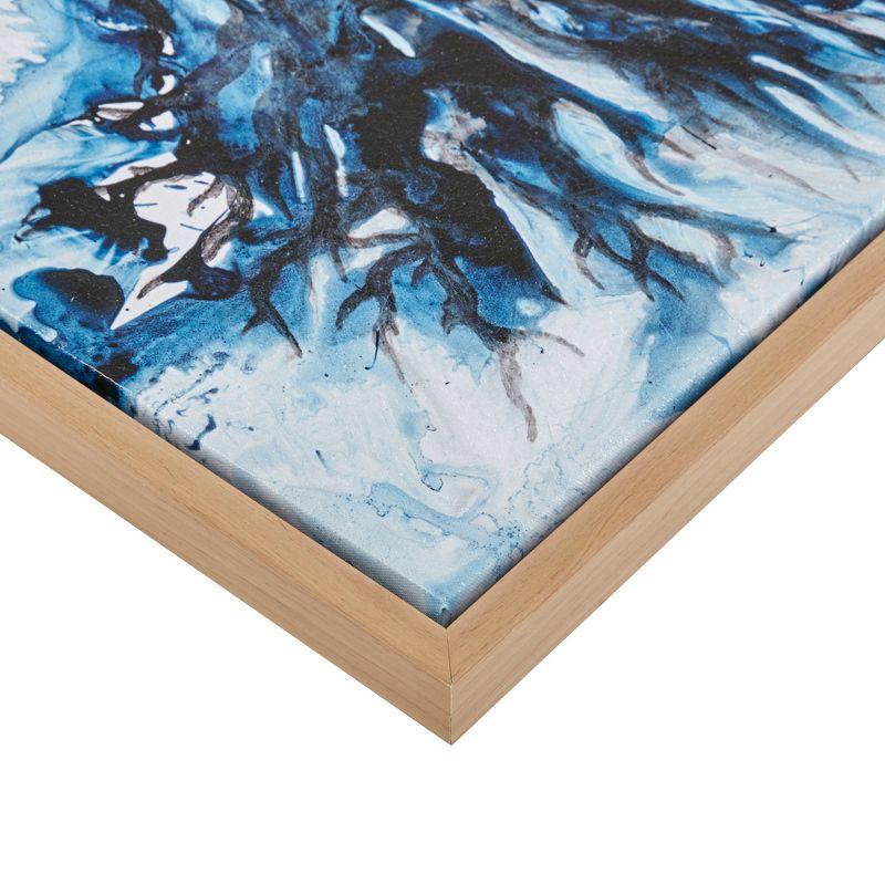 (Set of 4) Seascape Gel Coat Framed Canvas Set Blue