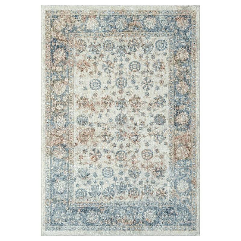 Luxe Weavers Floral Oriental Ivory 5x7 Area Rug
