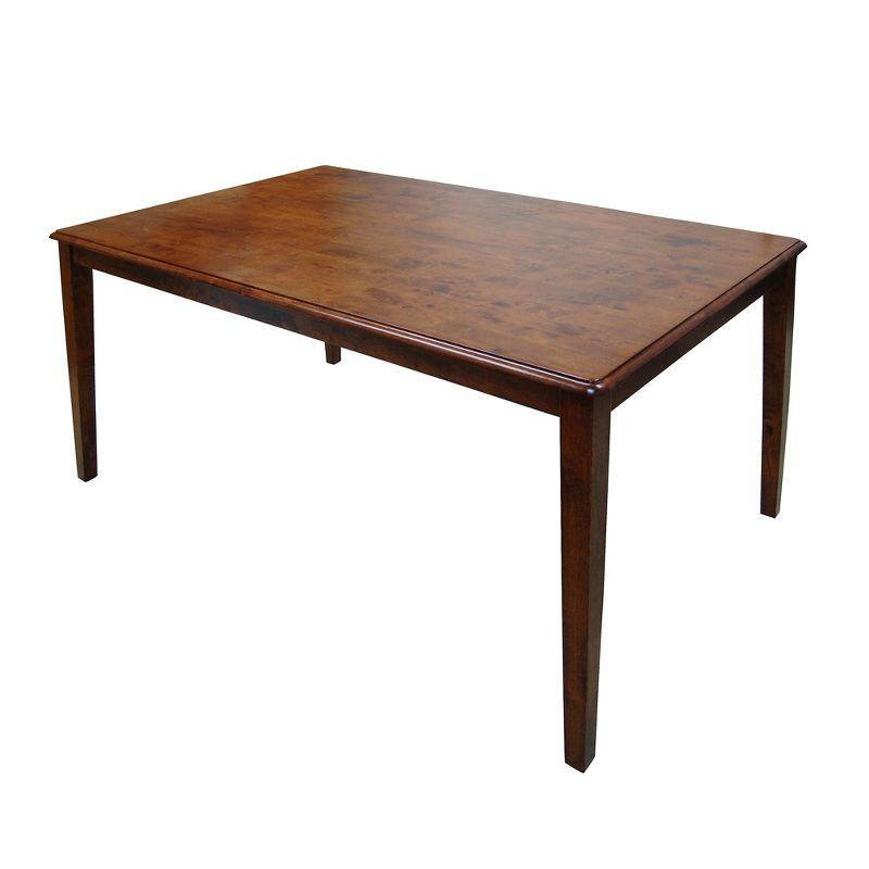 Boraam 6pc Shaker Dining Set Walnut: Modern Rubberwood Furniture with 4 Chairs & 1 Bench