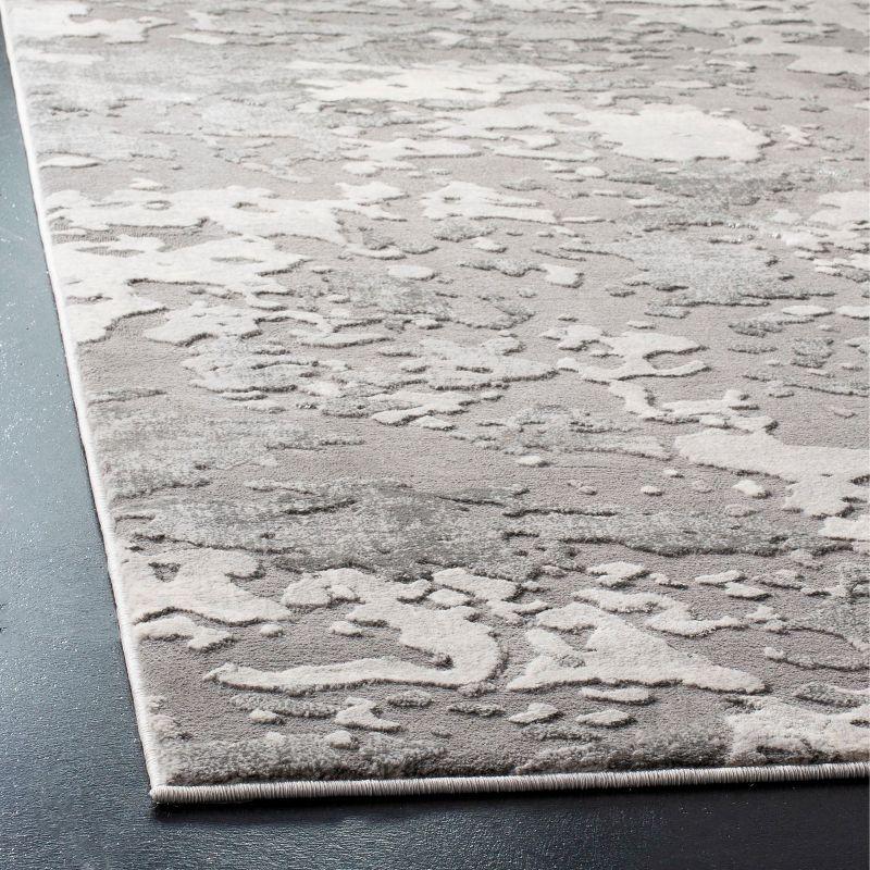 Abstract Elegance 6'7" Square Grey Synthetic Area Rug