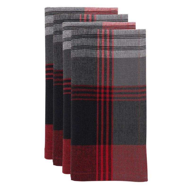 Saro Lifestyle Plaid Napkin, 20" Square, Red (Set of 4)