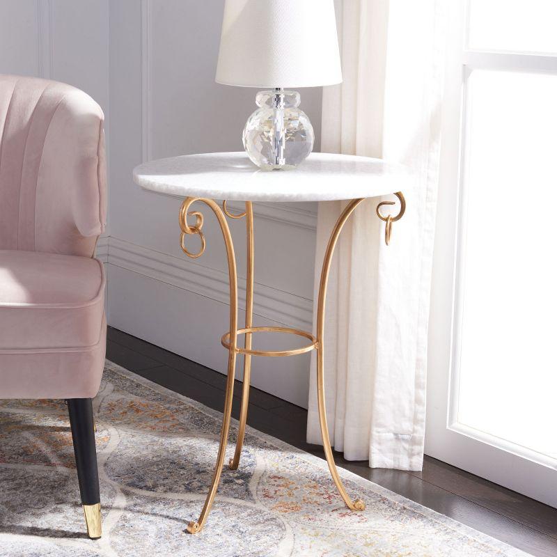 Tamara Accent Table - FOX2500A - Gold/White - Safavieh Couture