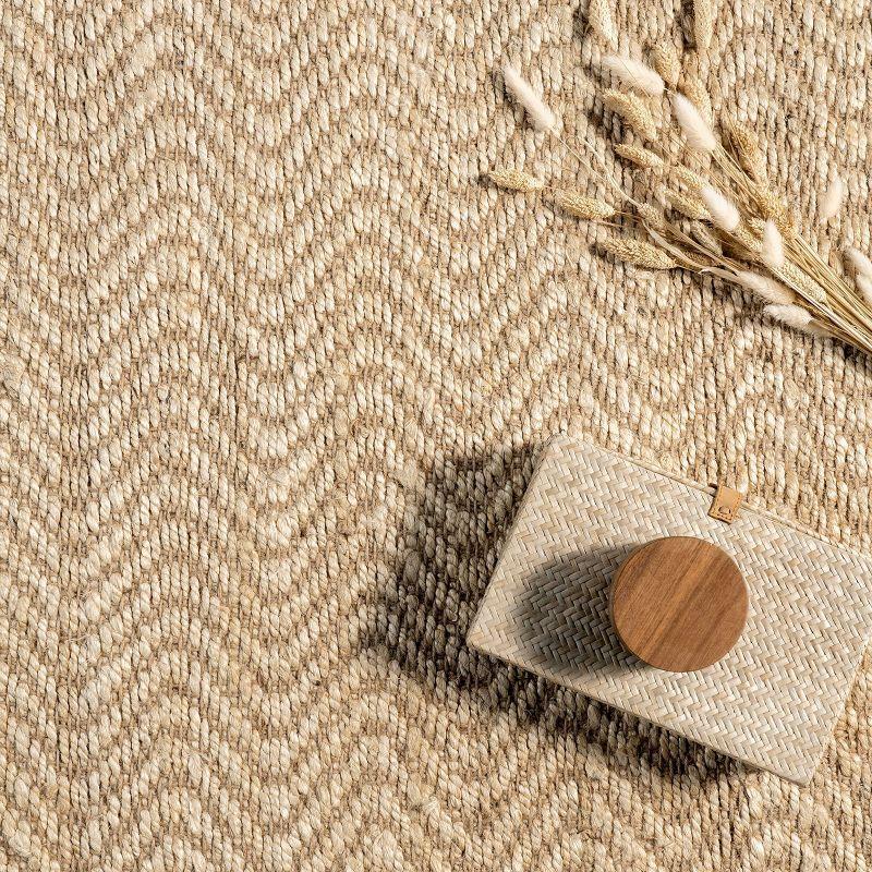 3'x5' Hand Woven Don Jute with Fringe Area Rug Brown - nuLOOM: Indoor Low Pile Rectangle, Stripe Pattern, Spot Clean