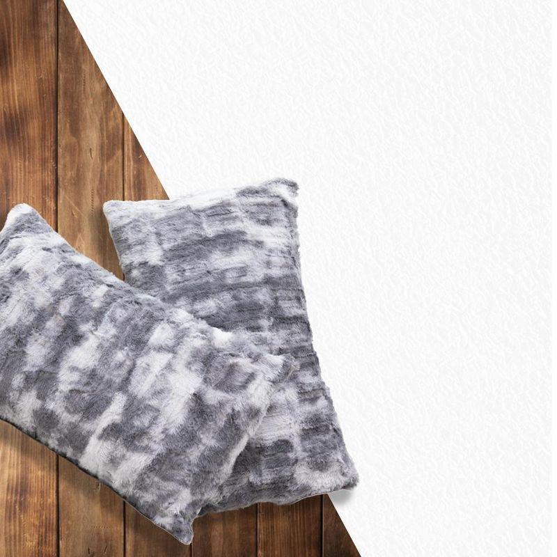 Cheer Collection Geometric Faux Fur Throw Pillow