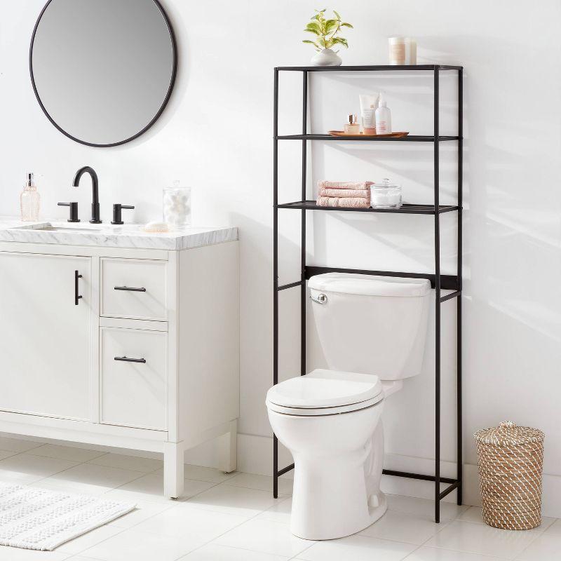 Over The Toilet Storage Black Metal - Brightroom™: 3-Tier Iron Etagere, Space Saver, Easy No-Tool Assembly