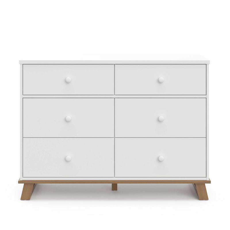 White and Driftwood Modern 6-Drawer Nursery Dresser