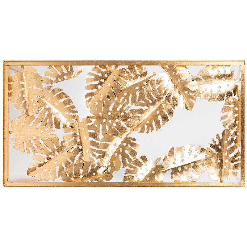 Leilani Palm Leaf Desk - Gold Leaf/Glass - Safavieh