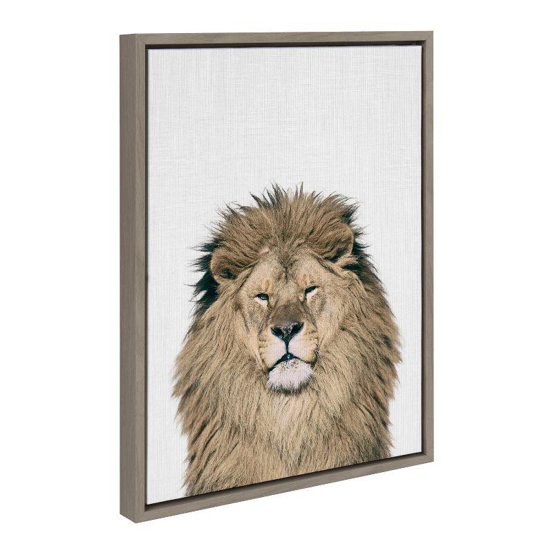 Lion Color Print on Canvas with Polystyrene Frame