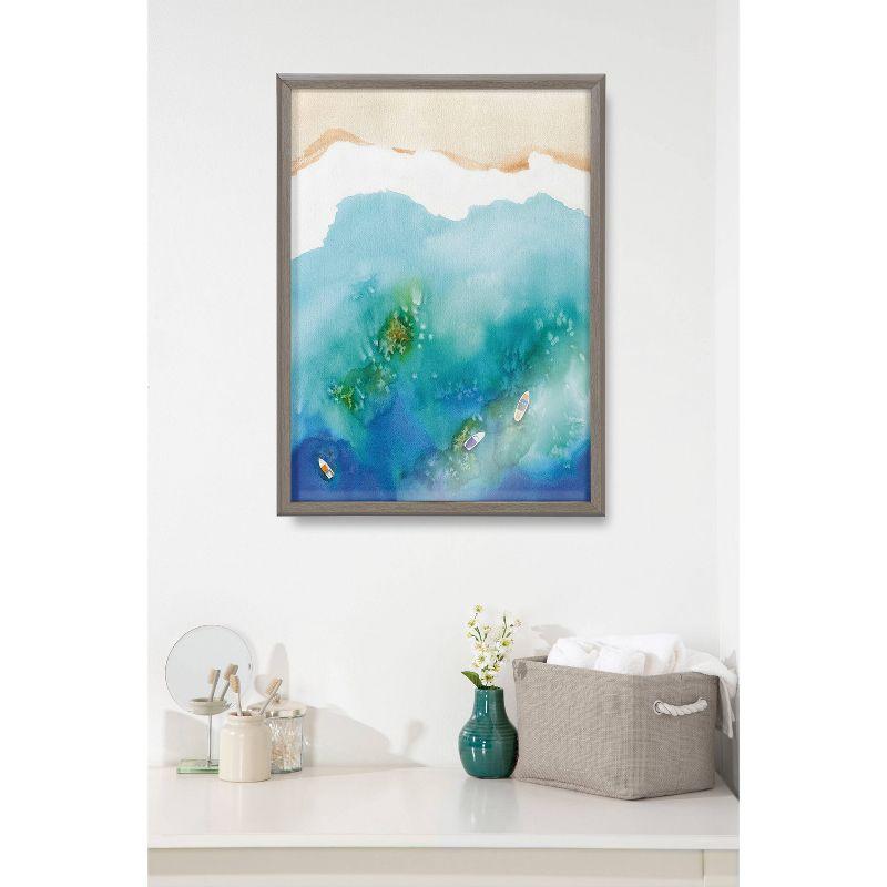 18" x 24" Blake Voyage Framed Printed Glass by Janet Meinke-Lau - Kate & Laurel: Coastal Nautical Decor, Modern Wall Art