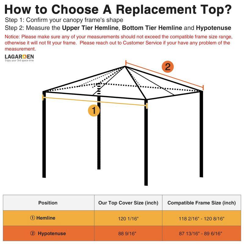 Yescom 10'x10' 1 Tier Canopy Gazebo Top Replacement for beach cabanas Cover Garden Outdoor Patio UV30+ 200g/sqm Tan