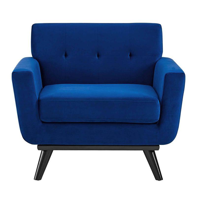 Engage Performance Velvet Armchair Navy - Modway