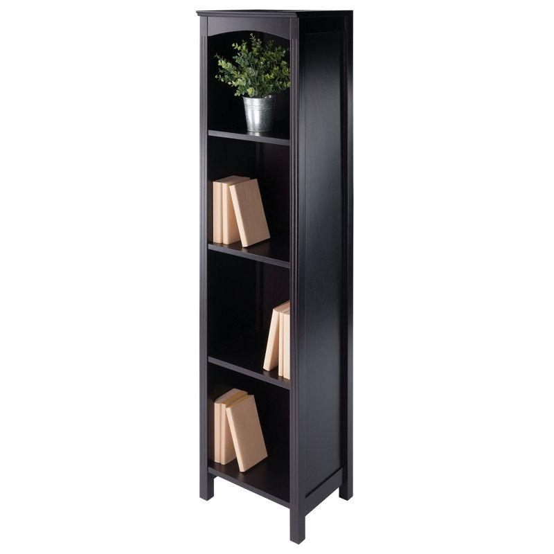 55.98" Terrace 5 Tier Bookshelf Espresso Brown - Winsome: Mid-Century Modern, Fixed Shelves