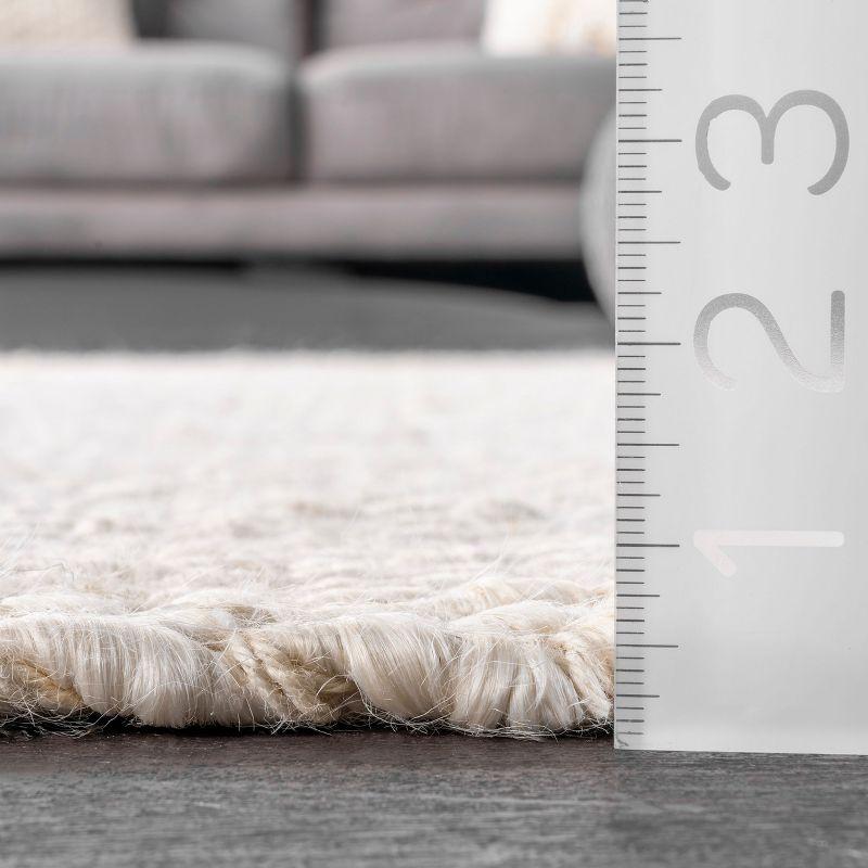 Nuloom Hailey Solid 8x10 Jute Indoor Area Rug for Dining Room Rug Neutral Rug Living Room Rug Kitchen, Off White