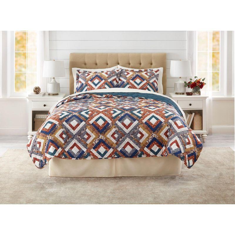BrylaneHome BH Studio Reversible Quilt - Twin, Peacock Turquoise