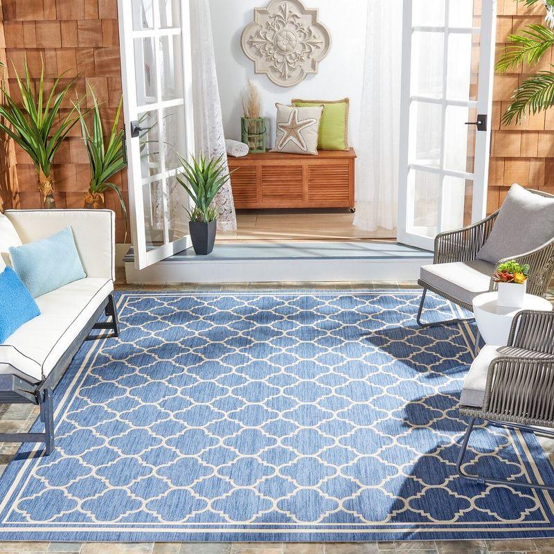 Courtyard CY6918 Power Loomed Indoor/Outdoor Area Rug - Blue/Beige - 8'9"x11'9" - Safavieh.