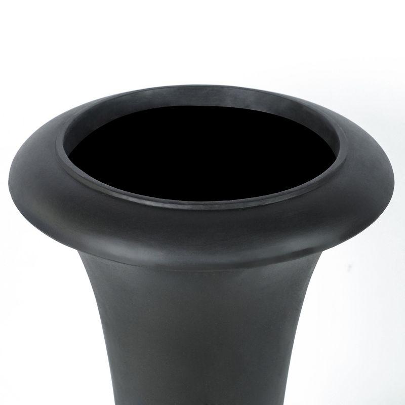 LuxenHome 22.75" H Slim MgO Urn Planter Black