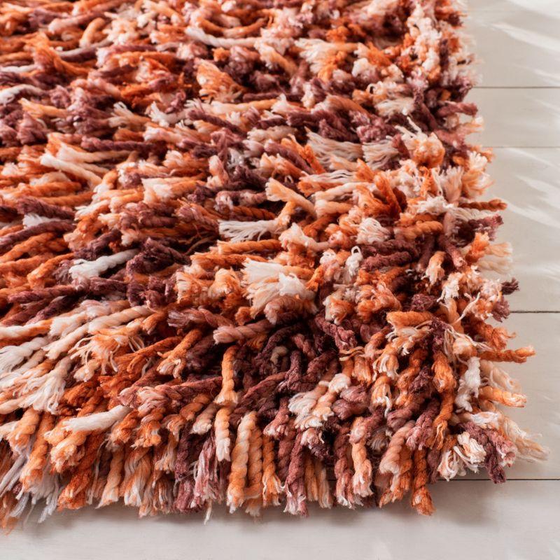 Rio Shag SG960 Hand Loomed Indoor Area Rug - Rust/Ivory - 8'x10' - Safavieh