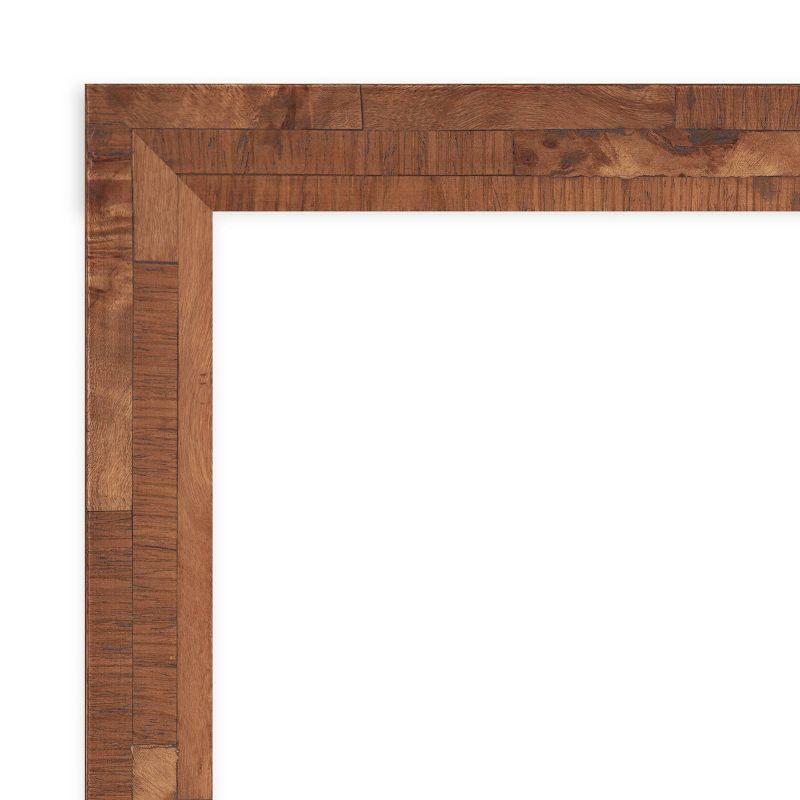 21" x 27" Non-Beveled Fresco Wood Bathroom Wall Mirror Light Pecan Brown - Amanti Art: Includes Mounting Hardware