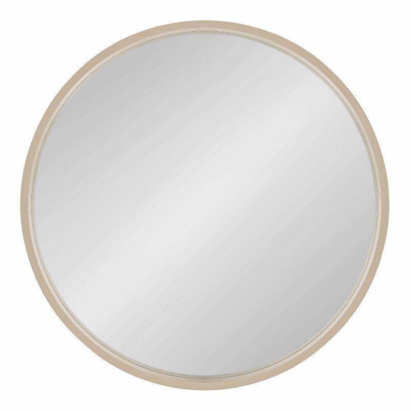 Travis Round Wood Accent Wall Mirror - Kate and Laurel All Things Decor