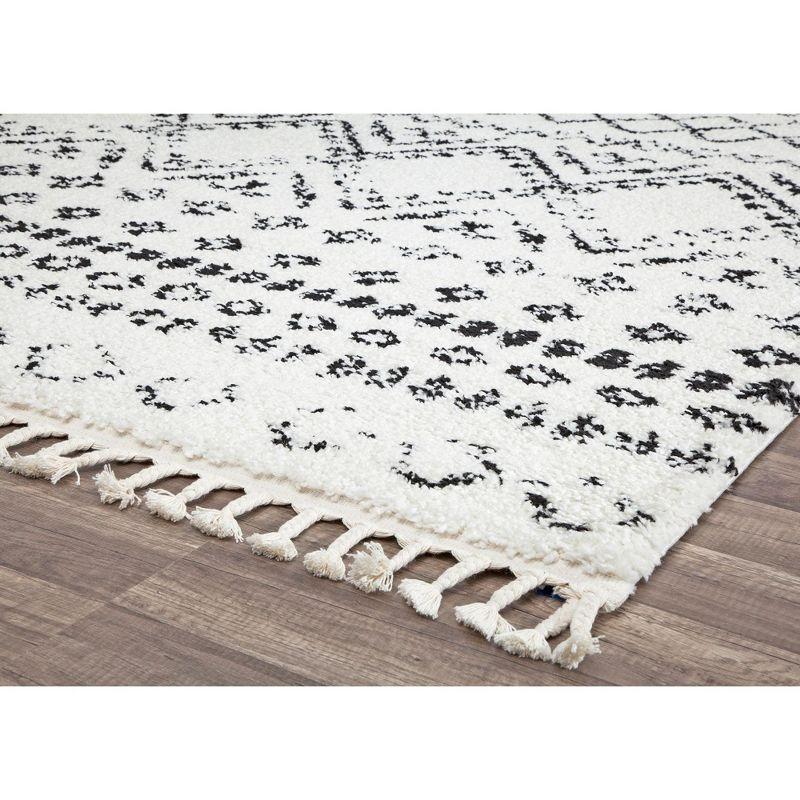 Mason Shag Tribal Whisper White Area Rug