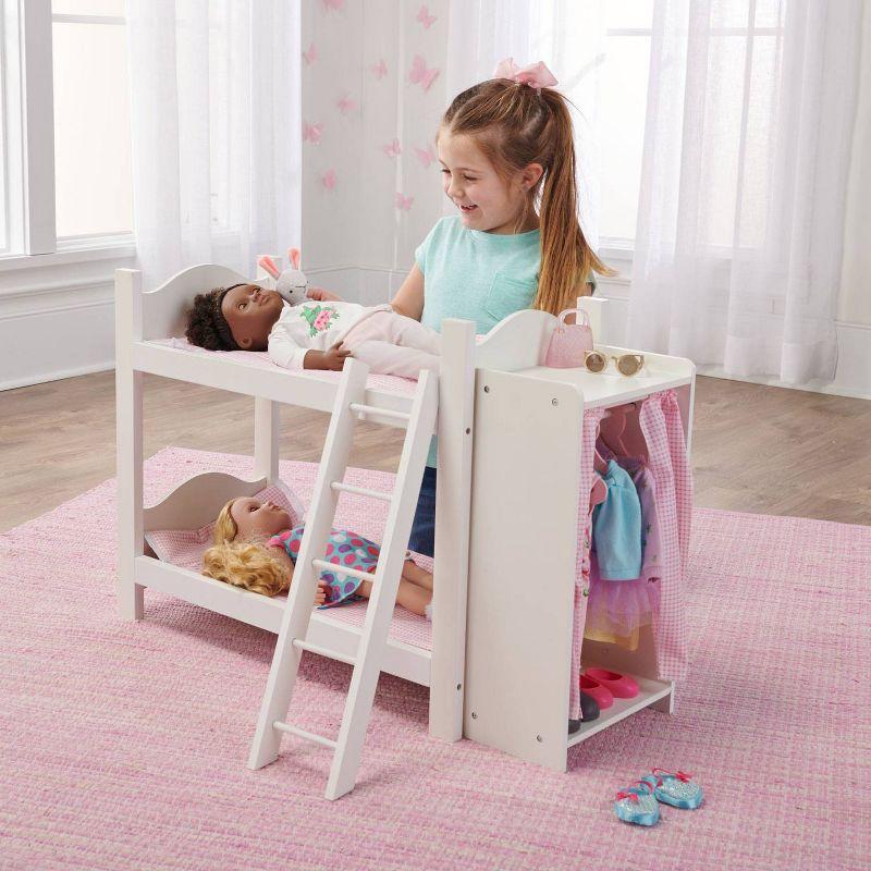 Badger Basket Bunk Beds with Ladder and Storage Armoire for 20" Dolls