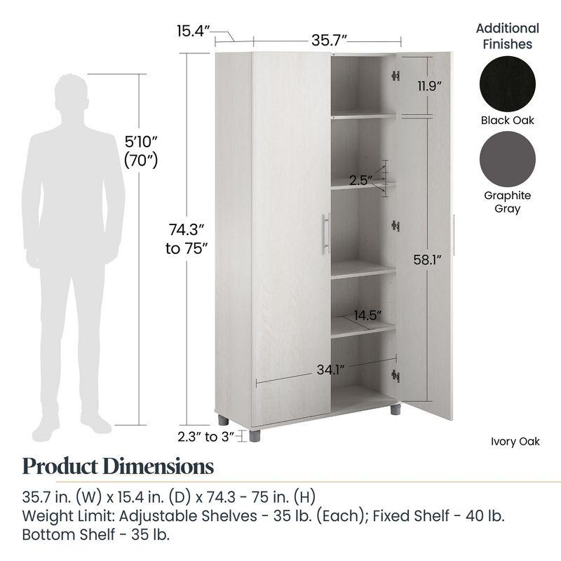 Systembuild Camberly 36" Utility Storage Cabinet, Ivory Oak