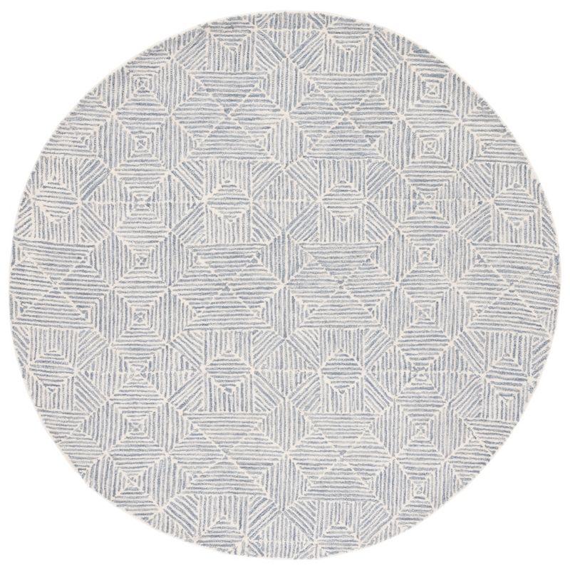 Abstract ABT763 Handmade Indoor Area Rug - Grey/Ivory - 6' Round - Safavieh