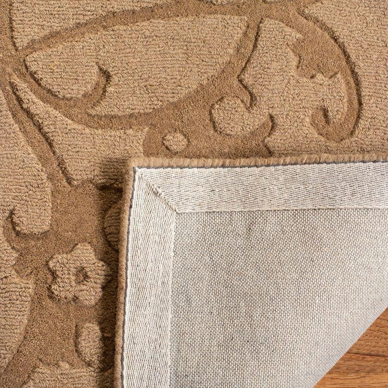 Luxurious Hand-Tufted New Zealand Wool Area Rug, 4' x 6', Light Brown