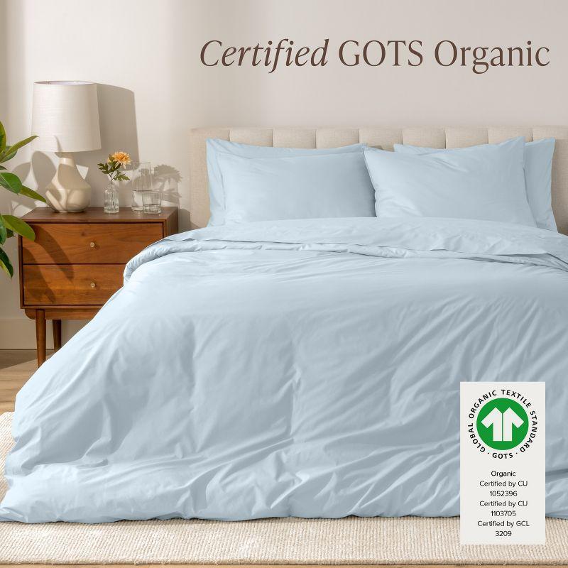 Bare Home Modern & Contemporary Organic Percale Machine Woven Duvet Cover Set