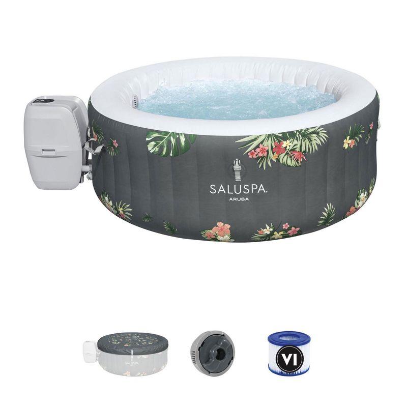 Bestway 3 Person - Person 110 - Jet Vinyl Round Inflatable Hot Tub in Gray